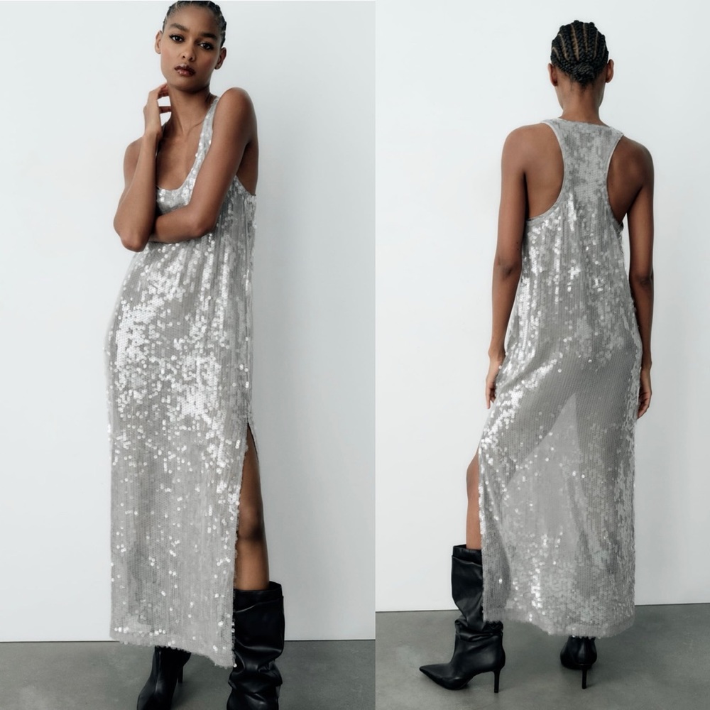 BLOGGERS FAV ZARA RACERBACK SEQUIN DRESS